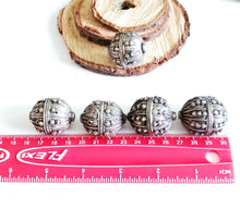 Load image into Gallery viewer, Old silver star burst granulation hallmarked Globe beads from Yemen circa 1930s,Bedouin tribal ,Hand Crafted Silver,Ethnic Jewelry