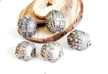 Load image into Gallery viewer, 1 Old silver star burst granulation hallmarked Globe bead from Yemen circa 1930s,Bedouin tribal ,Hand Crafted Silver,Ethnic Jewelry