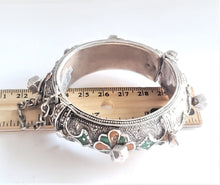Load image into Gallery viewer, Antique Silver Moroccan Berber enamel Bracelet,ethnic tribal, tribal bracelets,Moroccan jewelry, ethnic jewelry, Tuareg bracelets