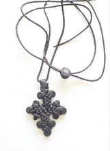 Load image into Gallery viewer, Ethiopian Hand,Crafted Leather,Coptic Cross,Amulet Necklace close up