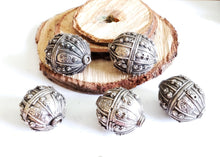 Load image into Gallery viewer, Old silver star burst granulation hallmarked Globe beads from Yemen circa 1930s,Bedouin tribal ,Hand Crafted Silver,Ethnic Jewelry