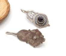 Load image into Gallery viewer, Antique Moroccan Old Berber Earrings Silver with Glass Talhakimt,Ethnic Tribal,sliver Earrings,Dangle & Drop, Earrings,Tribal Jewelry,