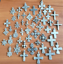 Load image into Gallery viewer, Ethiopian Christian 925 silver Coptic cross pendant ,silver cross, religious cross, Ethiopian Cross, Coptic Cross, ethiopian Silver