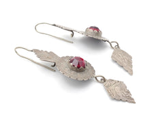 Load image into Gallery viewer, Antique Moroccan Old Berber Earrings Silver with Glass Talhakimt,Ethnic Tribal,sliver Earrings,Dangle & Drop, Earrings,Tribal Jewelry,