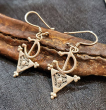 Load image into Gallery viewer, Moroccan Berber Filigree Fibula Earrings sterling silver 925 ,Ethnic Jewelry,sliver Earrings,Dangle & Drop Earrings,Tribal Jewelry,
