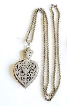 Load image into Gallery viewer, Antique large Yemen Silver amulet heart Pendant chain Necklace, Yemen Telsum, jewelry,BFF heart Pendant,valentine, Necklace ,Antique Yemen
