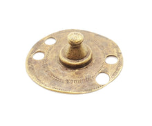 Load image into Gallery viewer, Antique Brass Shield Hair Ornament from Ethiopia tribal jewelry