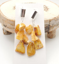 Load image into Gallery viewer, Baltic amber Earrings ,Dangle & Drop Earrings, Natural Baltic amber, Polished amber, Genuine amber, Amber beads, Gemstone earrings