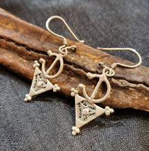 Load image into Gallery viewer, Moroccan Berber Filigree Fibula Earrings sterling silver 925 ,Ethnic Jewelry,sliver Earrings,Dangle & Drop Earrings,Tribal Jewelry,