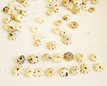 Load image into Gallery viewer, Old carved shell 1 Hair adornment/trade 13mm small beads Berber Mauritania ,Hand Crafted ,CONUS SHELL ,Ethnic Jewelry,Tribal Jewelry