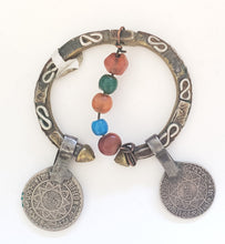 Load image into Gallery viewer, antique silver coins glass baeds Tuareg head ornament,Mauritania glass,Berber Jewelry,African Jewelry,Moroccan Jewelry,Berber Ethnic,