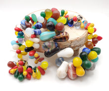 Load image into Gallery viewer, Antique Mixed Strand Africa Mali Large Bohemian Tear Drop Wedding Beads, Vintage African, Beads 1800&#39;s, African Trade
