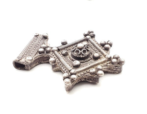 Antique Moroccan Silver Berber Cross Pendant Ethnic Tribal, Hand Crafted Silver, Pendants Necklace, Ethnic Jewelry, Tribal Jewelry