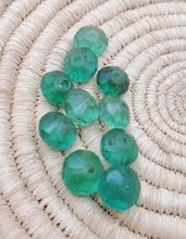 Load image into Gallery viewer, 10 pieces of old green Vaseline Beads (uranium glass beads) made in Bohemia/Czech Trade Beads- African Trade Beads, 19th centuries,
