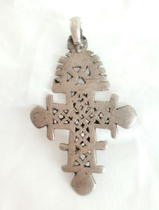 Antique Ethiopian Christian silver cross pendant,Amulet pendant,Genuine old neckcross,Good silver,Boho jewelry