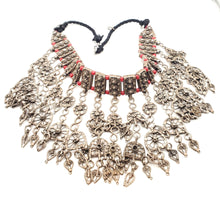Load image into Gallery viewer, Antique Yemen Bawsani coral Silver granulated Dangled Beads Necklace circa 1910s
