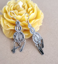 Load image into Gallery viewer, Moroccan Berber Filigree Sterling Silver Dangle Earrings silver 925,Berber Jewelry,sliver Earrings,Dangle &amp; Drop
