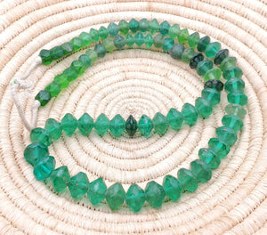 old strand green Vaseline Beads (uranium glass beads) made in Bohemia/Czech Trade Beads- African Trade Beads, 18th centuries,