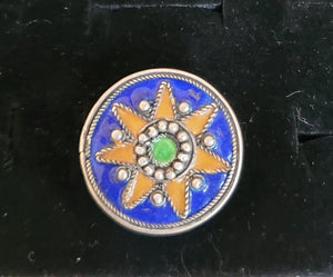 Moroccan Talismanic Berber Silver Enamel Ring size 10, tribal jewelry, Silver, Ethnic Jewelry, Tribal Jewelry