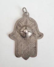 Load image into Gallery viewer, Moroccan Old silver Hand of Fatima Hamsa Pendant Amulet,Berber Jewelry,African Jewelry,Moroccan Jewelry,Hand of Fatima Charm
