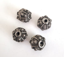 Load image into Gallery viewer, 1 Old silver star burst granulation hallmarked Globe bead from Yemen circa 1930s,Bedouin tribal ,Hand Crafted Silver,Ethnic Jewelry
