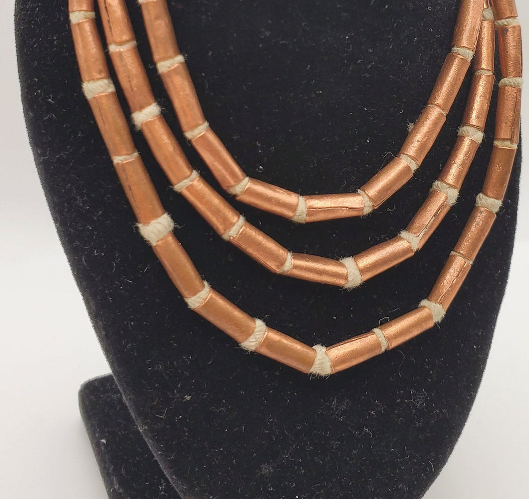 Ethiopian copper strand of Heishi Brass Beads