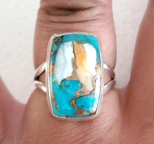 Load image into Gallery viewer, Sterling Silver Native American Turquoise Ring size 10
