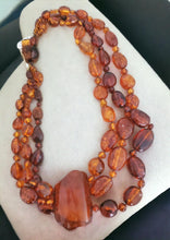 Load image into Gallery viewer, Old Genuine Baltic Amber Natural Amber Necklace. Gift for Her, gift for Mom, Baltic amber, amber LARGE cabochon, Tribal Jewelry
