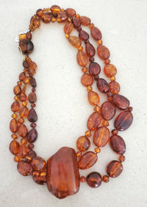 Old Genuine Baltic Amber Natural Amber Necklace. Gift for Her, gift for Mom, Baltic amber, amber LARGE cabochon, Tribal Jewelry