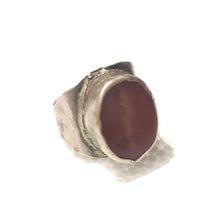 Load image into Gallery viewer, Antique Yemen silver ring with Ancient Carnelian size 11 ,Yemen ring, Agate ring, Middle East jewelry, Islamic ring, Eye of Allah
