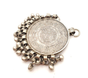 Antique 1935 Saudi Arabia 5 Riyal silver coin traditional Pendant, Hand Crafted Silver,Pendants Necklace,coin Jewelry,Tribal Jewelry