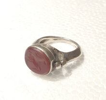 Load image into Gallery viewer, Old Engraved Turkish Ottoman Carnelian Ring size 7, Hand Made ,sterling silver 925 ,tribal jewelry, Ancient Carnelian, Ottoman Silver
