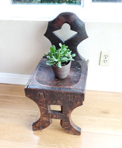 African elegant decorated chair from the Oromo people in Ethiopia Early 1900s,African ,Art Décor,Home Décor, religious art