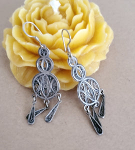 Moroccan Berber Filigree Sterling Silver Dangle Earrings silver 925,Berber Jewelry,sliver Earrings,Dangle & Drop