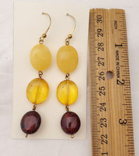 Load image into Gallery viewer, Baltic amber Earrings ,Dangle &amp; Drop Earrings, Natural Baltic amber, Polished amber, Genuine amber, Amber beads, Gemstone earrings
