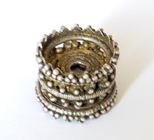 Load image into Gallery viewer, Antique 1 Gold Wash Silver Spacer Wheel Bead from Yemen circa 1930s,Hand Crafted Silver,Ethnic Jewelry,Tribal Jewelry,
