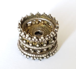 Antique 1 Gold Wash Silver Spacer Wheel Bead from Yemen circa 1930s,Hand Crafted Silver,Ethnic Jewelry,Tribal Jewelry,