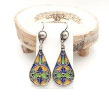 Load image into Gallery viewer, Moroccan Berber Sterling Silver enamels Dangle Earrings, Berber Jewelry, sliver Earrings, Dangle &amp; Drop Earrings,
