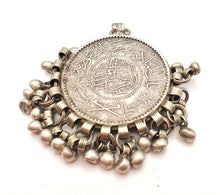 Load image into Gallery viewer, Antique 1935 Saudi Arabia 5 Riyal silver coin traditional Pendant, Hand Crafted Silver,Pendants Necklace,coin Jewelry,Tribal Jewelry
