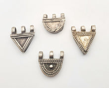 Load image into Gallery viewer, 4 Antique Ethiopian Silver amulets Prayer Boxes Phallic Pendants,Hand Crafted Silver,Ethnic Jewelry,Tribal Jewelry,
