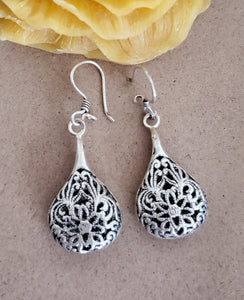 Moroccan Berber Filigree Sterling Silver Dangle Earrings silver 925,Berber Jewelry,sliver Earrings,Dangle & Drop