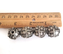 Load image into Gallery viewer, 1 Old silver star burst granulation hallmarked Globe bead from Yemen circa 1930s,Bedouin tribal ,Hand Crafted Silver,Ethnic Jewelry
