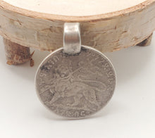 Load image into Gallery viewer, Antique 1 Birr, 1895,Lion Of Judah Emperor Menelik II Coin Medallion Pendant
