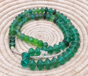 old strand green Vaseline Beads (uranium glass beads) made in Bohemia/Czech Trade Beads- African Trade Beads, 18th centuries,