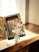 Load image into Gallery viewer, Antique Ethiopian Coptic Christian Cross Maria Theresa silver coin Pendant 
