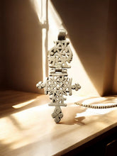 Load image into Gallery viewer, Antique Ethiopian Coptic Christian Cross Maria Theresa silver coin Pendant 
