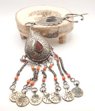 Load image into Gallery viewer, Moroccan Handmade silver Berber Fibula pendant 1960, Berber Amulet, silver Necklace, Berber Fibula
