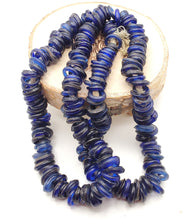 Load image into Gallery viewer, Rare Long Strands of Antique Dutch Donut Blue Annular Wound Glass Trade Beads, African Trade, 19th centuries, Trade Beads
