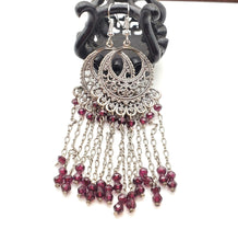 Load image into Gallery viewer, Moroccan Berber Filigree Silver Dangle Earrings silver, Berber Jewelry, sliver Earrings, Dangle &amp; Drop Earrings,
