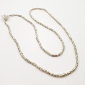 Ethiopian strand of Heishi Silver Beads Hand-Crafted, Silver-Plated Beads, Ethnic Jewelry, Tribal Jewelry,